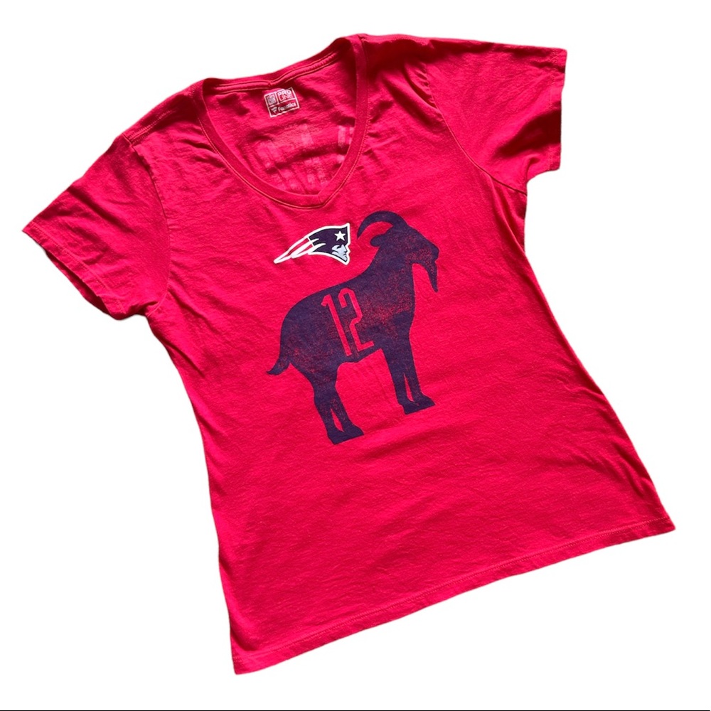 Fanatics Pro Line GOAT Brady Ladies VNeck Tee New England Patriots Medium
